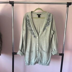 Calvin Klein grey cardigan sweater